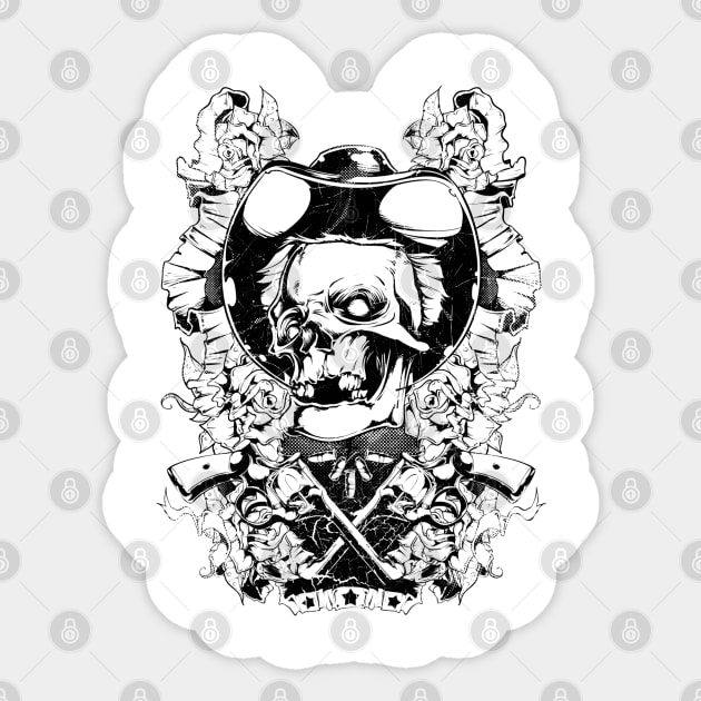 cowboy skull Sticker by MuftiArt